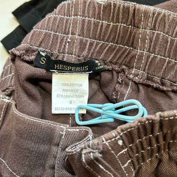 HESPERUS Brown Cargo Pants Elastic Waist Women’s Small Juniors Petites - Picture 9 of 12